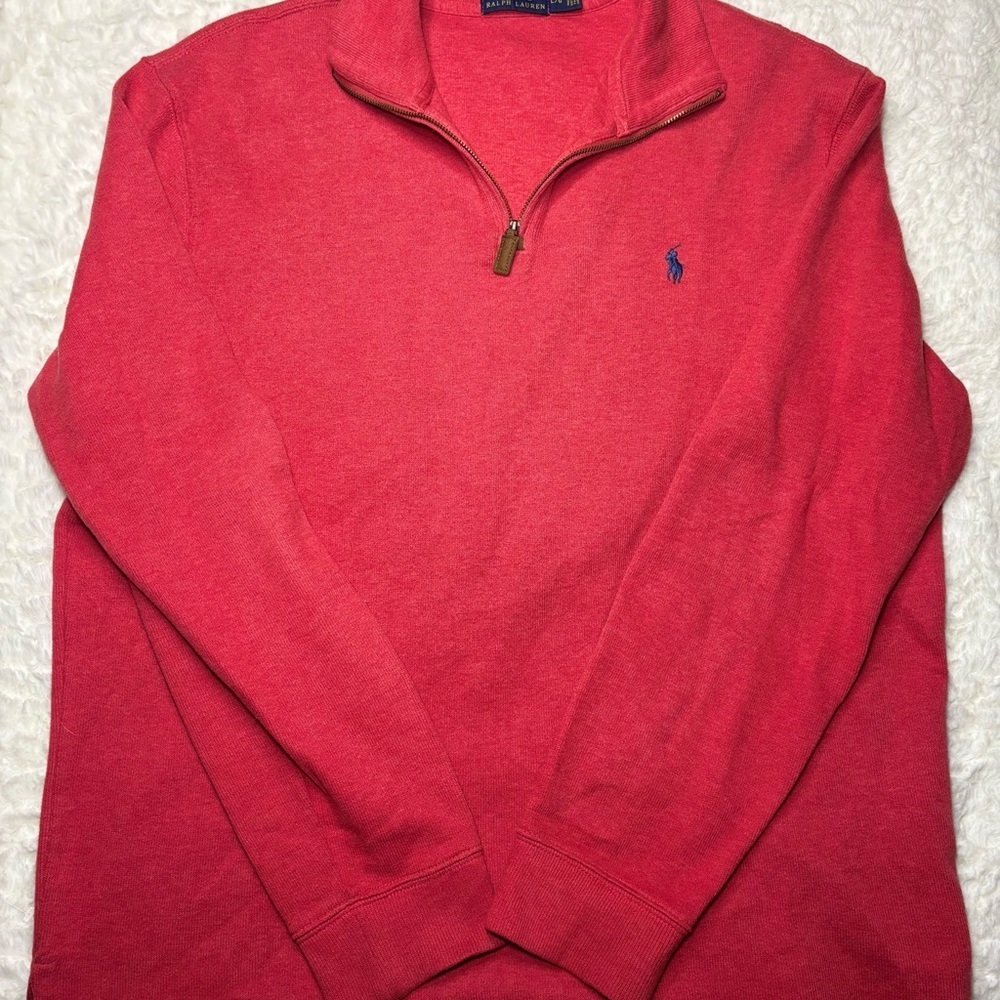 Ralph Lauren Men's Red Zip-Up Sweater